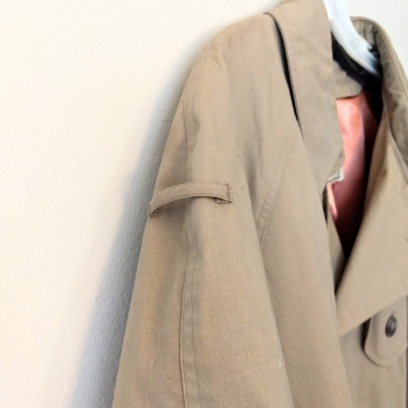 Towne by London Fog Double Breast Mens Trench Coat - Picture 6 of 16